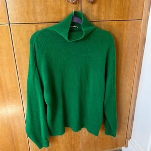 Vibrant Green Cowl Neck Knit Sweater